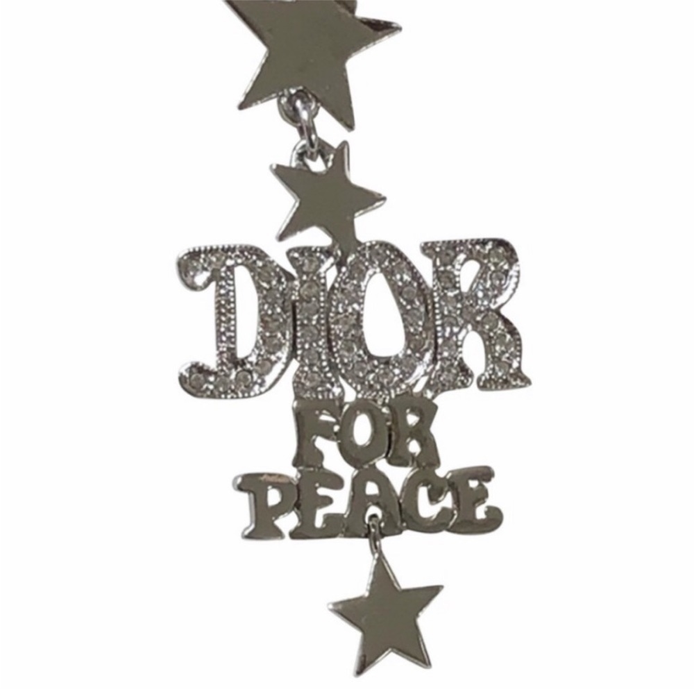 Dior Vintage Dior For Peace Y2K Diamanté Crystal Ring - Earrings Jewelry Set - Picture 12 of 17